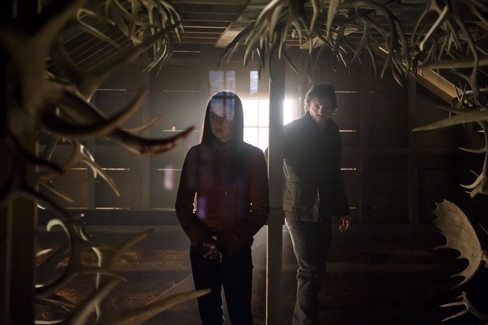 Hugh Dancy in a room with antlers