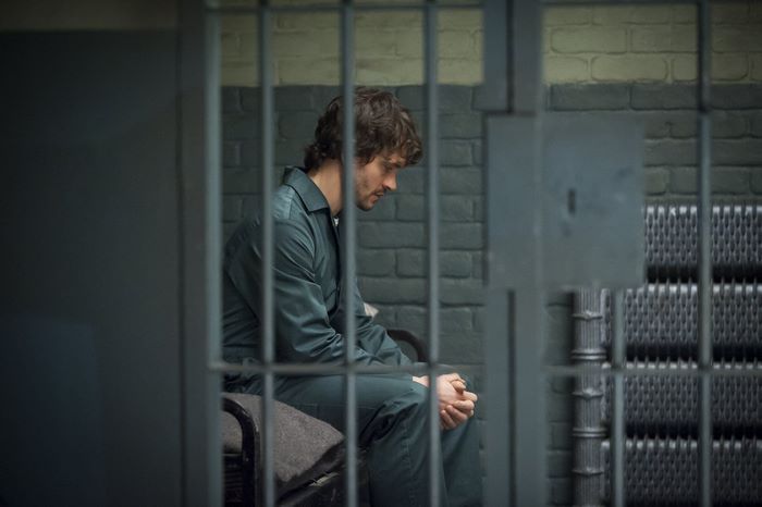 Hugh Dancy in a prison cell