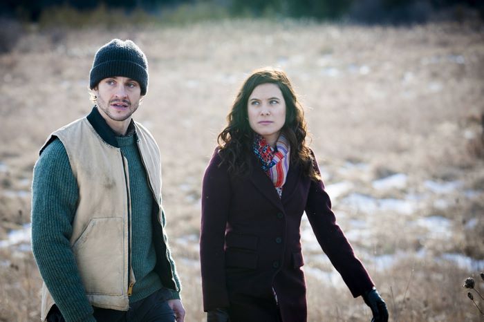 Hugh Dancy in a winter landscape