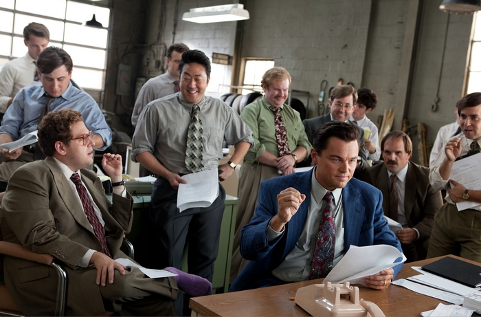 The Wolf of Wall Street: Jonah Hill and Leonardo DiCaprio in office