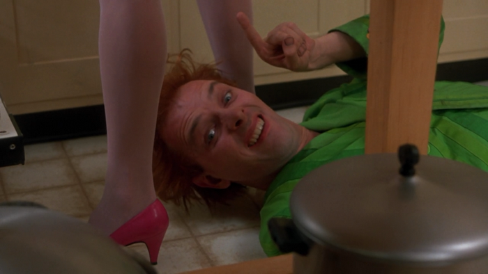 Rik Mayall on the floor