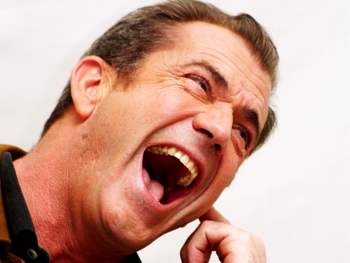 Mel Gibson laughing