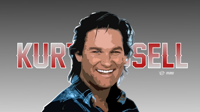 Kurt Russell portrait with text