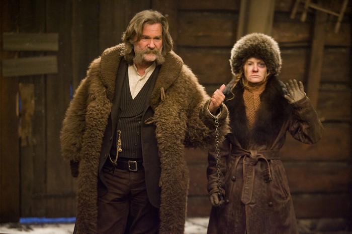 Kurt Russell and Jennifer Jason Leigh in The Hateful Eight