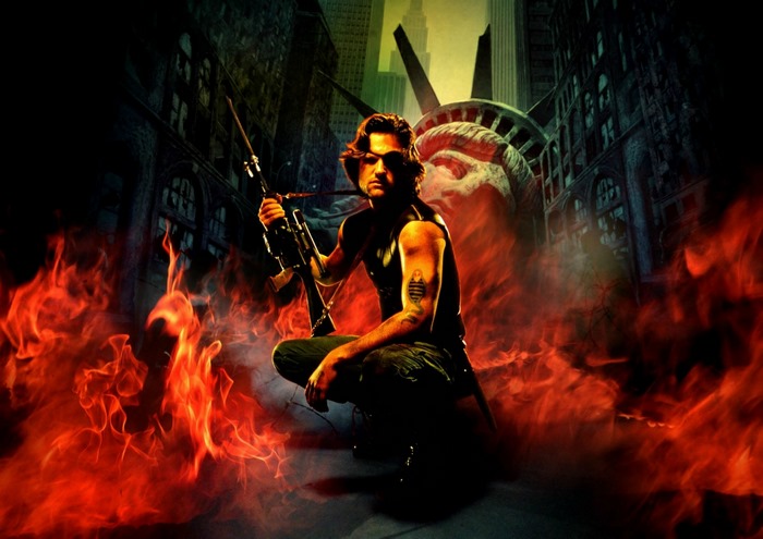 Snake Plissken from Escape from New York with Statue of Liberty