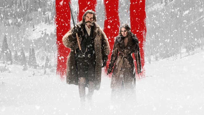 Kurt Russell and Jennifer Jason Leigh in The Hateful Eight
