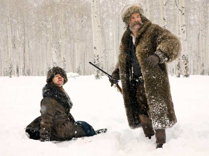 Kurt Russell and injured person in snow
