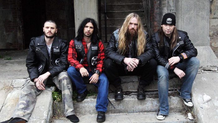 Zakk Wylde and band members on steps