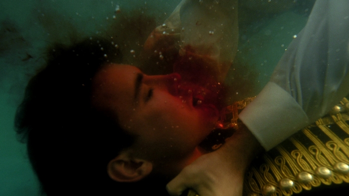 Lee Pace underwater with blood