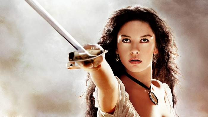Catherine Zeta-Jones with a sword