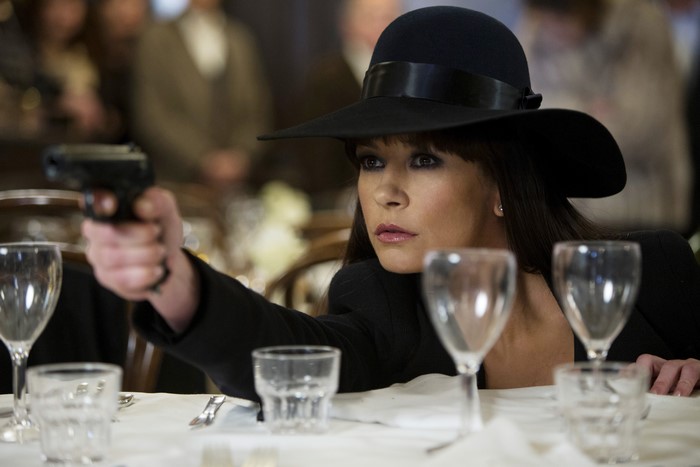 Catherine Zeta-Jones with a gun