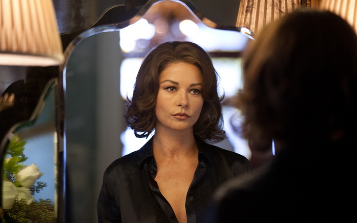 Catherine Zeta-Jones in a black shirt