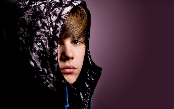 Justin Bieber wearing a patterned hoodie