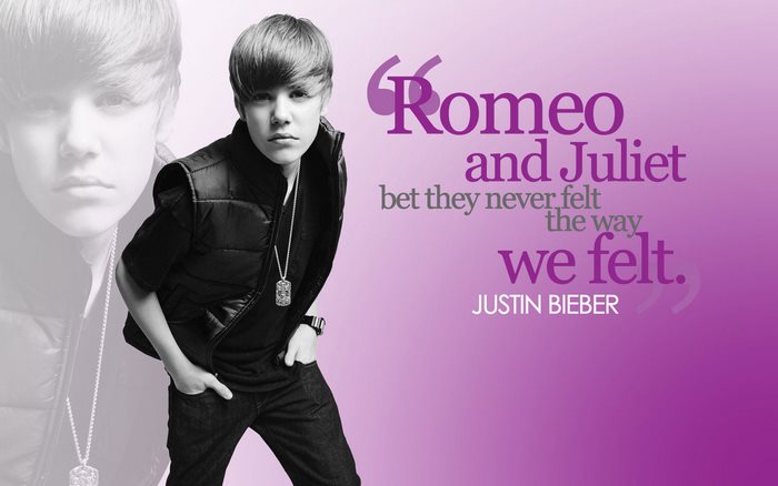 Justin Bieber quote about Romeo and Juliet