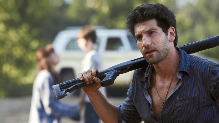 Shane Walsh from The Walking Dead holding a shotgun