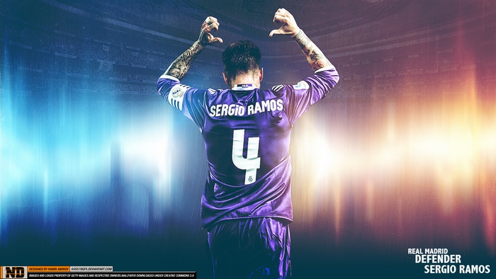 Sergio Ramos Celebrates in Real Madrid Jersey
