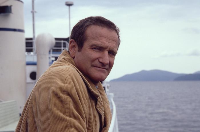 Robin Williams on a boat