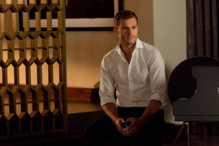 Jamie Dornan in a white shirt