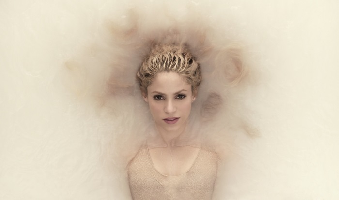 Shakira in milky water