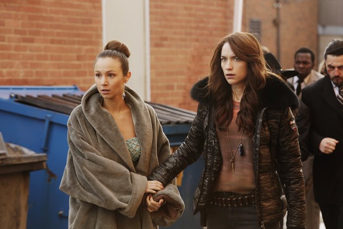 Melanie Scrofano and companion walking