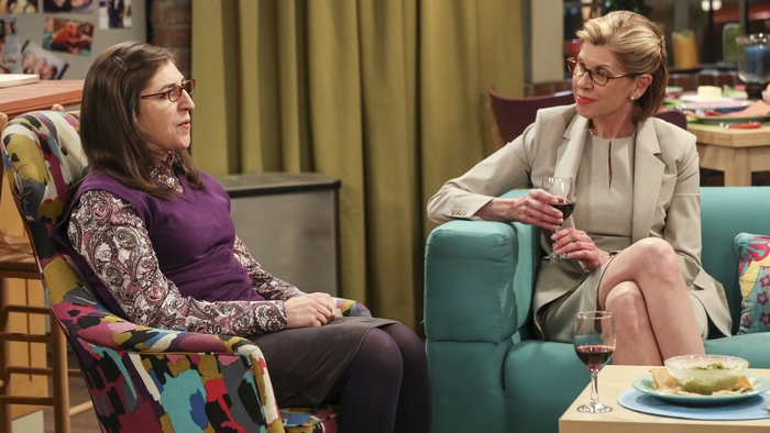 Amy Farrah Fowler and Christine Baranski in The Big Bang Theory
