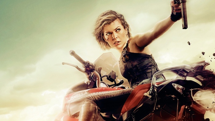 Alice from Resident Evil on an ATV