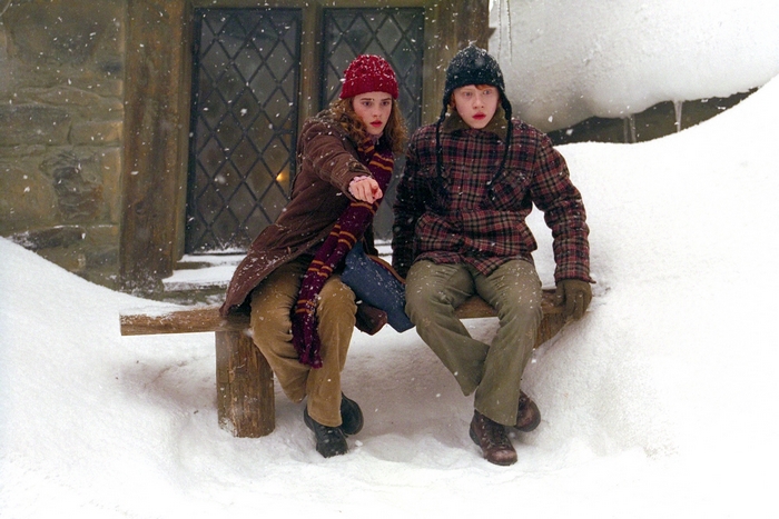 Hermione Granger and Ron Weasley in the snow