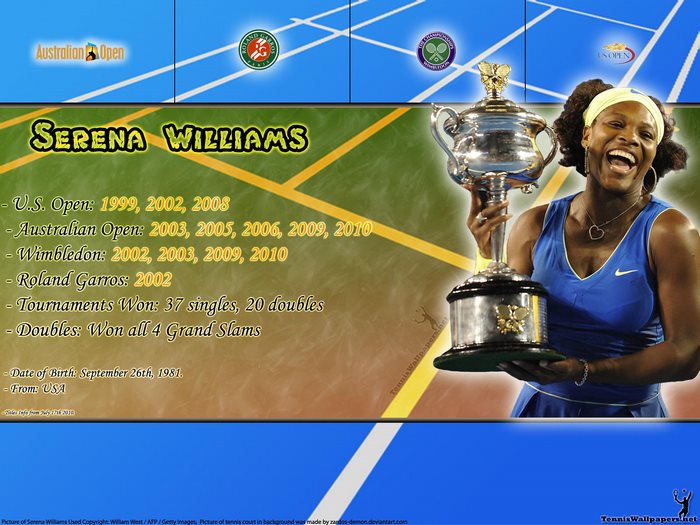 Serena Williams holding trophy