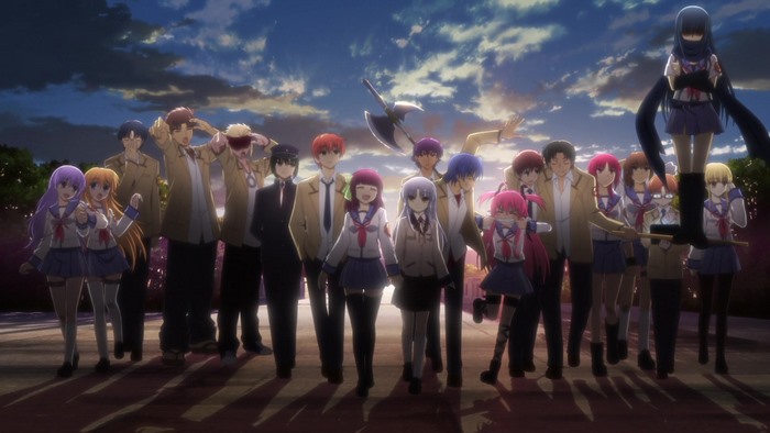 Group of students from Angel Beats! standing together