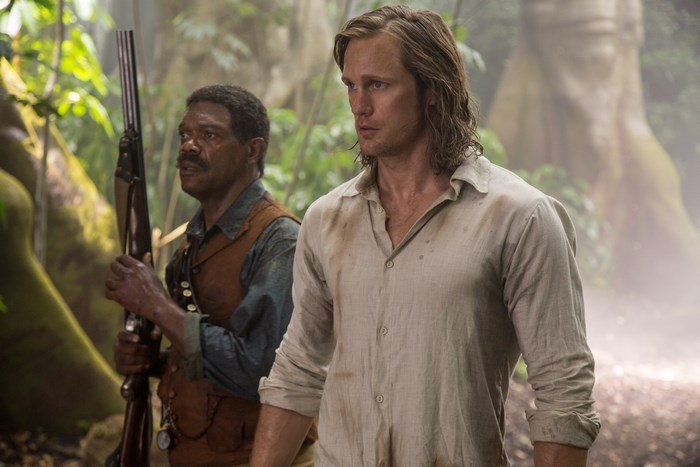 Alexander Skarsgård and Samuel L. Jackson in the jungle
