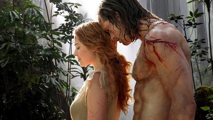 Alexander Skarsgård and Margot Robbie in the jungle