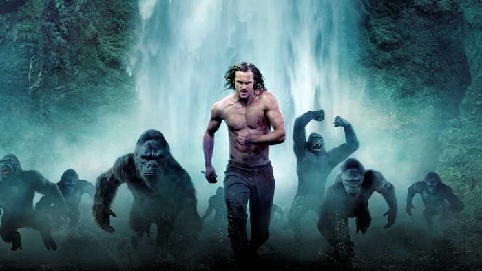 Alexander Skarsgård as Tarzan running with gorillas