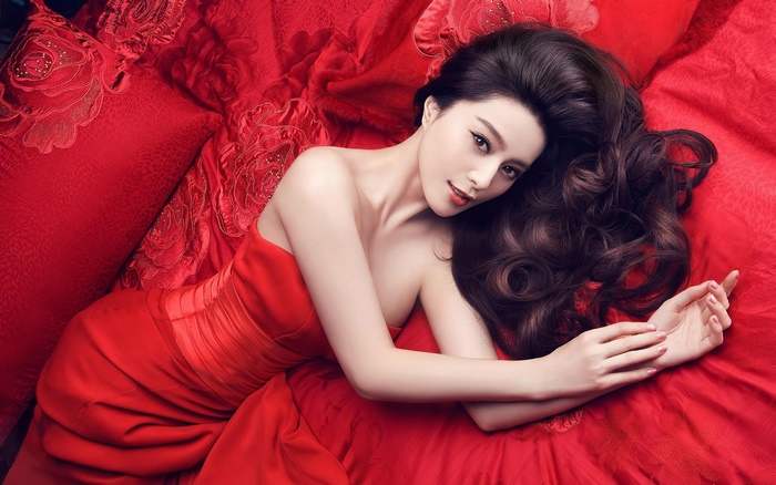 Fan Bingbing in a red dress