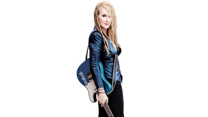 Meryl Streep with a guitar