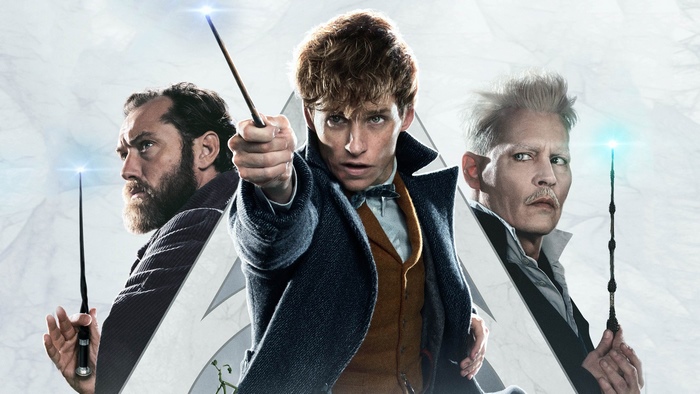 Newt Scamander, Albus Dumbledore, and Gellert Grindelwald from Fantastic Beasts