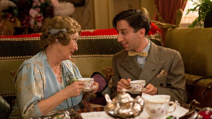 Meryl Streep and Male Companion Having Tea