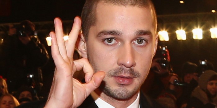 Shia LaBeouf making an OK sign