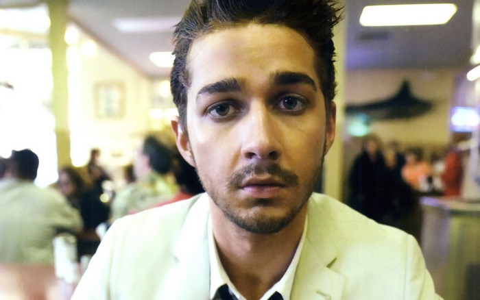 Shia LaBeouf in a restaurant