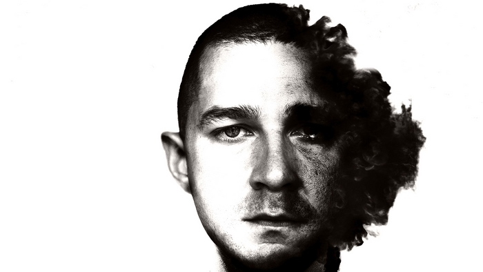 Shia LaBeouf portrait with smoke effect