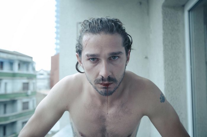 Shia LaBeouf with bloody nose