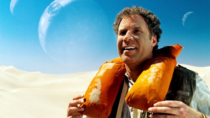 Will Ferrell in a desert with two moons
