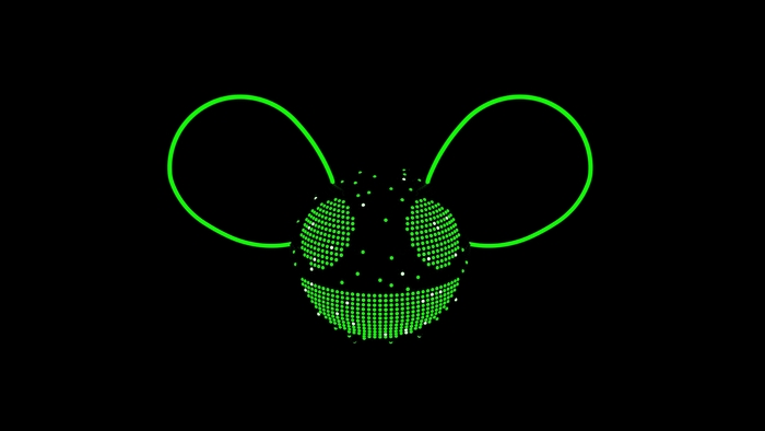 Deadmau5 logo with green ears and face