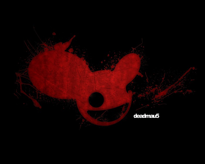 Deadmau5 logo with red paint splatters