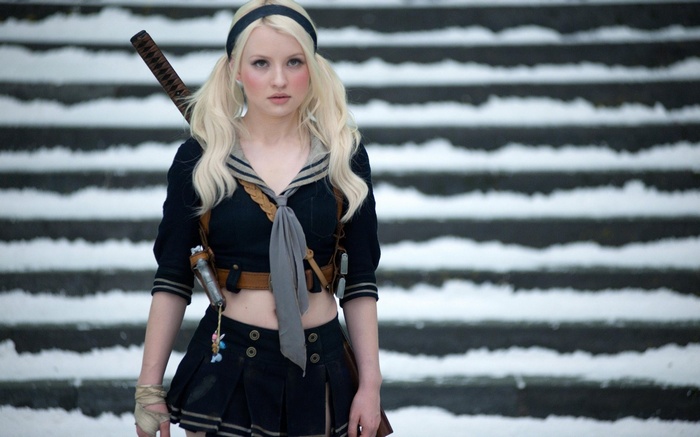 Girl with sword and katana