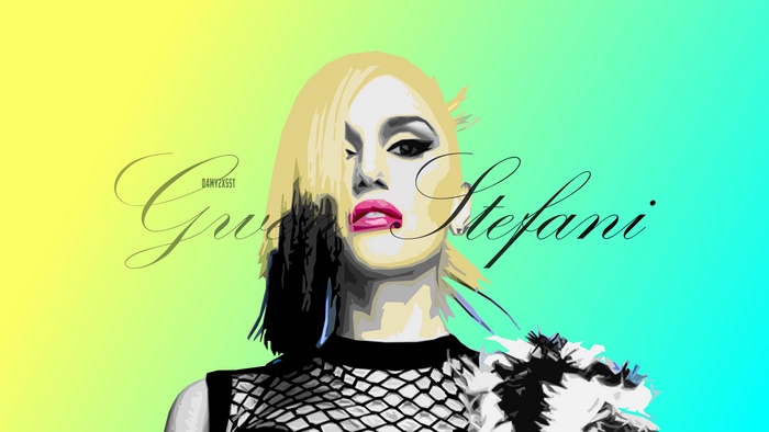 Gwen Stefani portrait with text