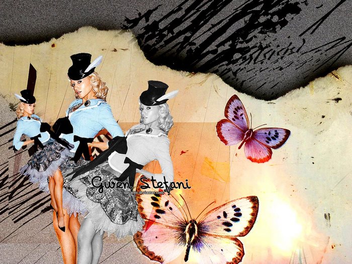 Gwen Stefani with butterflies