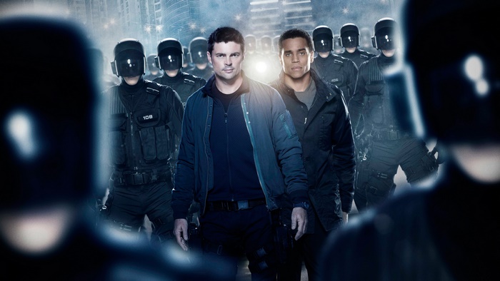 Karl Urban and Michael Ealy in Dredd