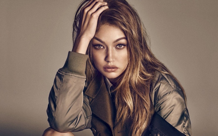 Gigi Hadid posing for a fashion shoot