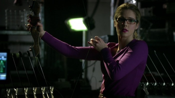 Felicity Smoak from Arrow holding a bow