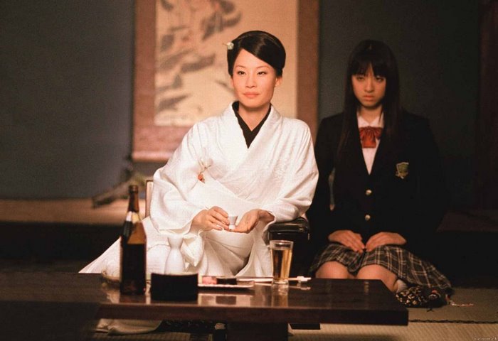 Lucy Liu and Chiaki Kuriyama in Kill Bill Vol. 1
